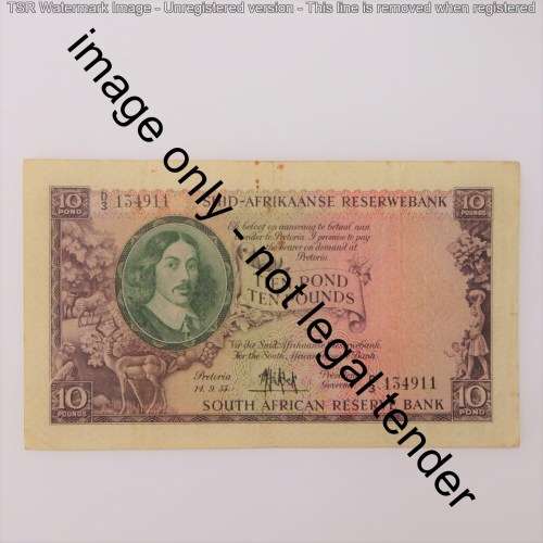 MH de Kock 10 Pound 3rd issue 14-9-53 D3
