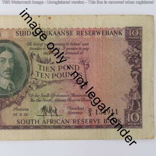 MH de Kock 10 Pound 3rd issue 14-9-53 D3
