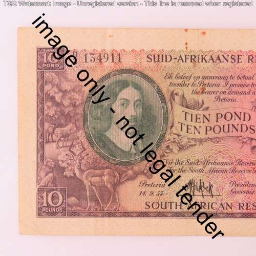 MH de Kock 10 Pound 3rd issue 14-9-53 D3