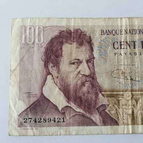 1969 Belgium 100 Francs banknote