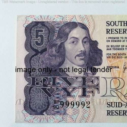 GPC de Kock R5 banknote with nice number 999992