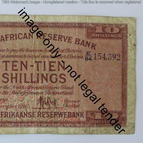 MH de Kock 1st Issue Ten Shillings