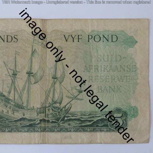 MH de Kock 3rd issue 7-3-57 5 pound Afr over Eng