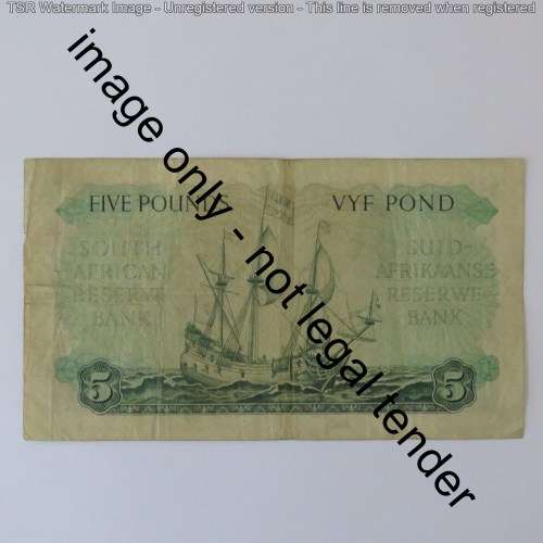 MH de Kock 3rd issue 7-3-57 5 pound Afr over Eng
