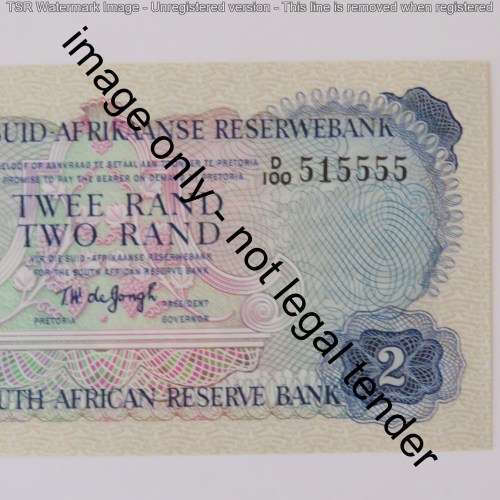 TW de Jongh R2 banknote uncirculated with nice number 515555