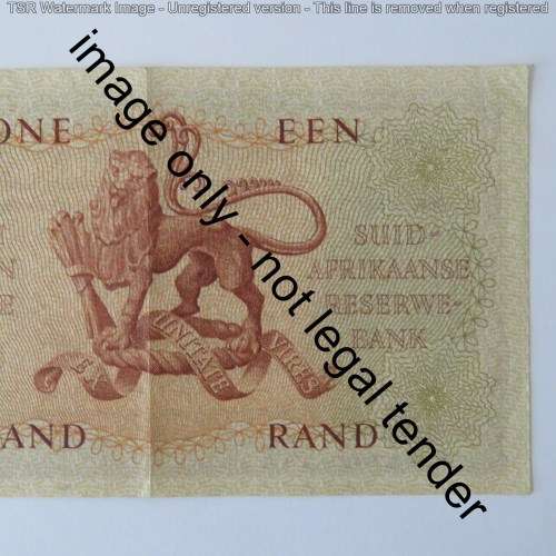 MH de Kock 4th Issue one rand AU corner bent and slight fold