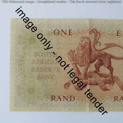 MH de Kock 4th Issue one rand AU corner bent and slight fold