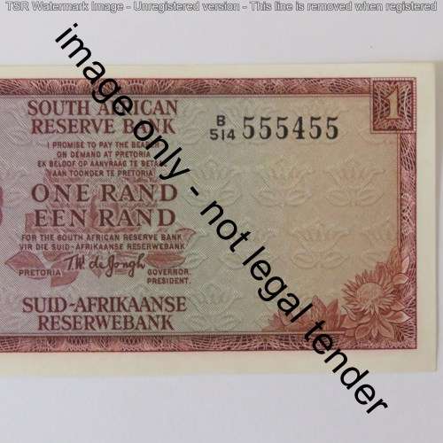 TW de Jongh 3rd Issue 1975 R1 note with nice number 555455