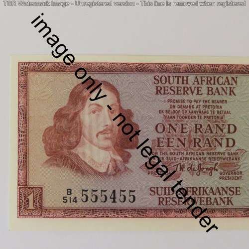 TW de Jongh 3rd Issue 1975 R1 note with nice number 555455