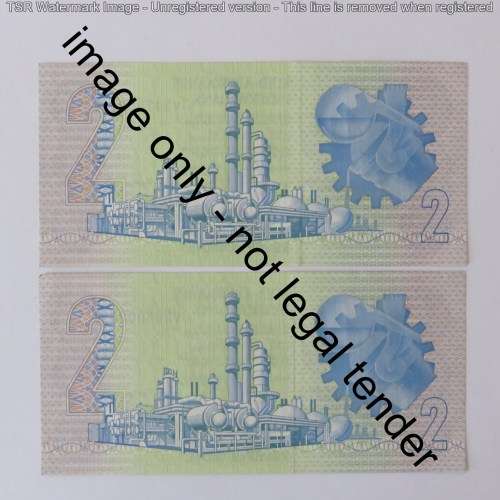 GPC de Kock Pair of 3rd issue R2 notes with consecutive numbers ending on 9999 and 0000