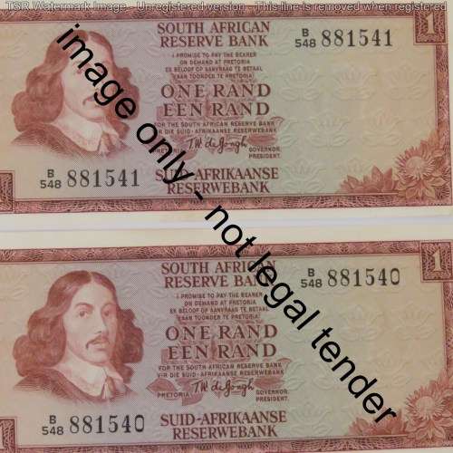 TW de Jongh 3rd issue lot of R1 notes uncirculated