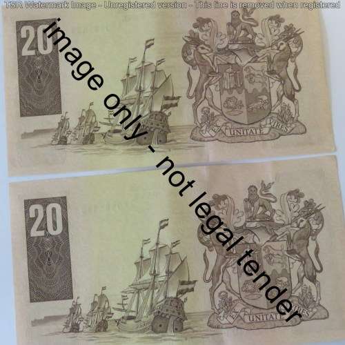 CL Stals Pair of R20 banknotes with consecutive numbers