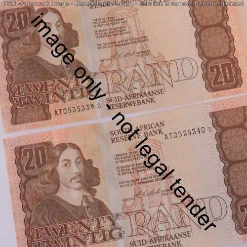 CL Stals Pair of R20 banknotes with consecutive numbers