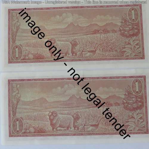 TW de Jongh 3rd issue Pair of uncirculated R1 notes with consecutive numbers