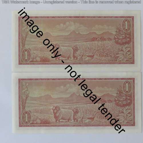 TW de Jongh 3rd issue Pair of uncirculated R1 notes with consecutive numbers