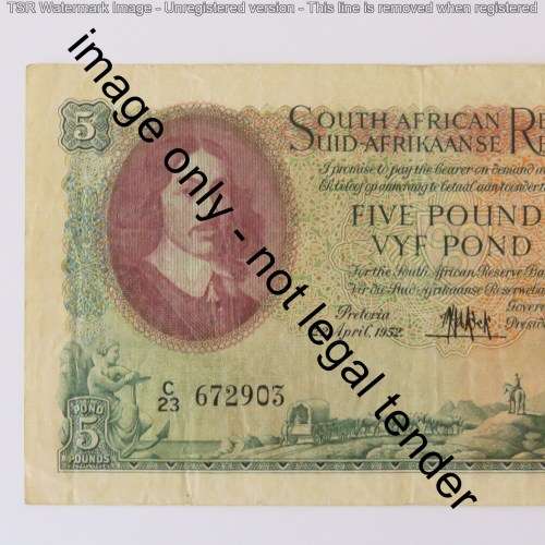MH de Kock 2nd issue 22 April 1952 nice note with fine creases