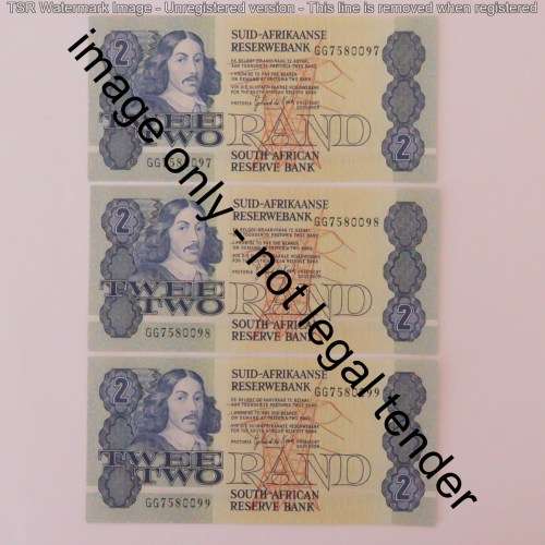 GPC de Kock 3rd issue lot of R2 notes uncirculated with consecutive numbers