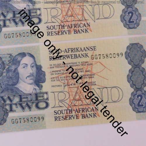 GPC de Kock 3rd issue lot of R2 notes uncirculated with consecutive numbers