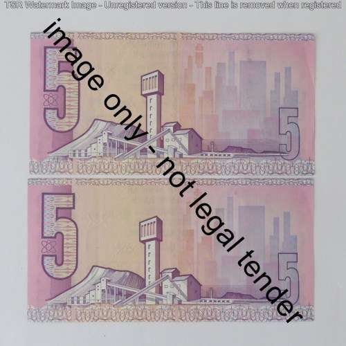 GPC de Kock 3rd issue lot of 3 R5 notes almost uncirculated in sequence