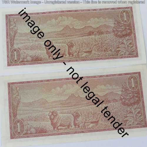 TW de Jongh 2nd issue pair of uncirculated R1 notes