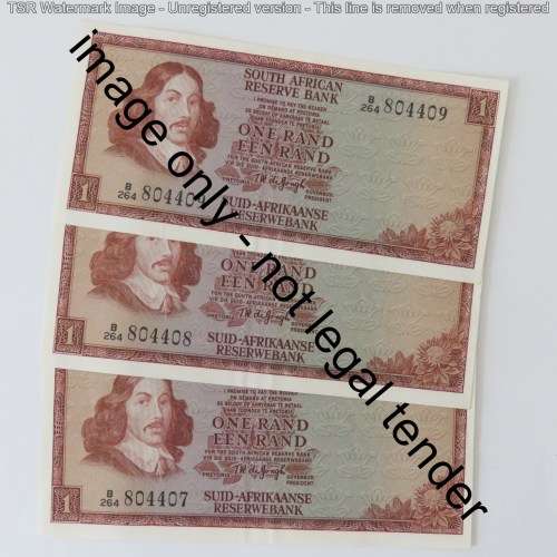 TW de Jongh 2nd issue 3 R1 notes with consecutive numbers uncirculated