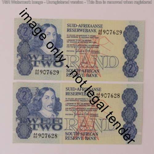 GPC de Kock 2nd issue lot of 3 R2 notes with consecutive numbers