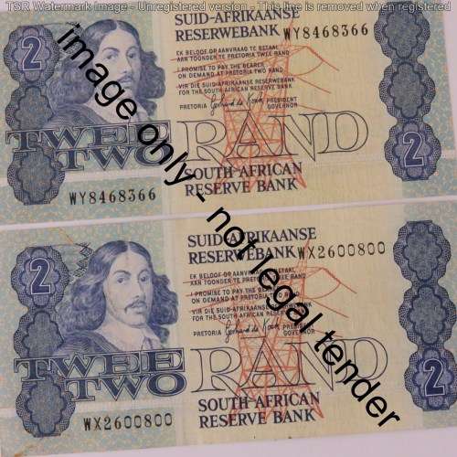 GPC de Kock 3rd issue R2 banknotes replacement - WW, WX, WY