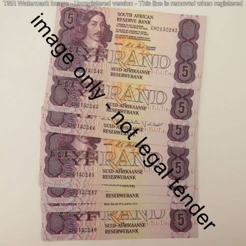 CL Stals lot of 8 R5 notes with consecutive numbers - Uncirculated