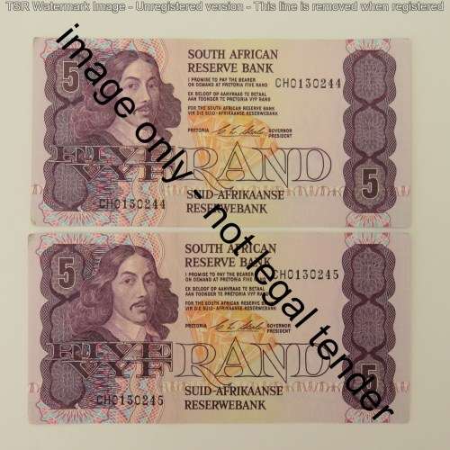 CL Stals lot of 8 R5 notes with consecutive numbers - Uncirculated