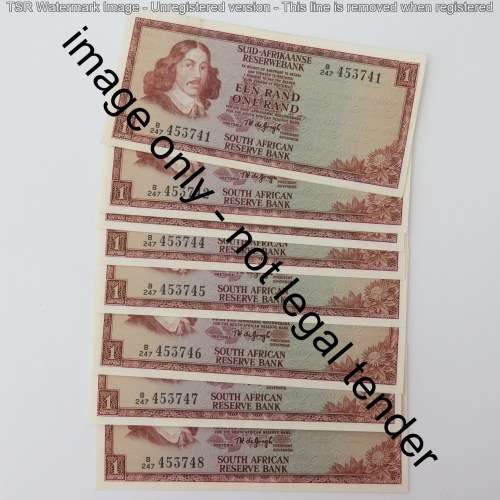 TW de Jongh 2nd issue R1 notes 8 consecutive numbers uncirculated