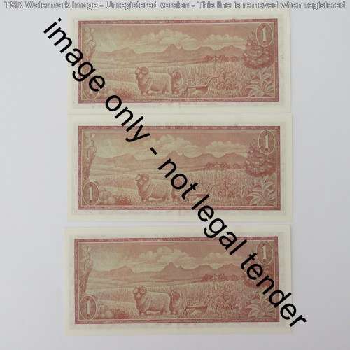 TW de Jongh 2nd issue R1 notes 8 consecutive numbers uncirculated