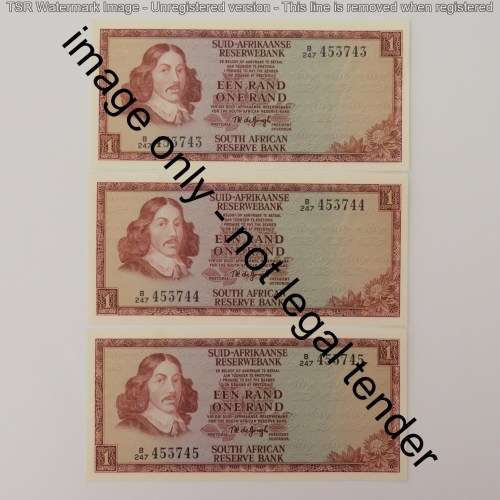 TW de Jongh 2nd issue R1 notes 8 consecutive numbers uncirculated