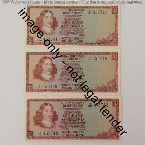 TW de Jongh 2nd issue R1 notes 8 consecutive numbers uncirculated