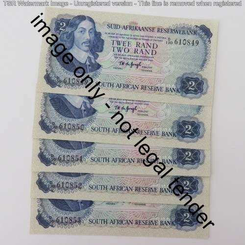 TW de Jongh Lot of 5 R2 banknotes with consecutive numbers - Uncirculated