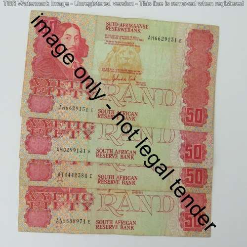 GPC de Kock 3rd issue lot of 4 R50 banknotes