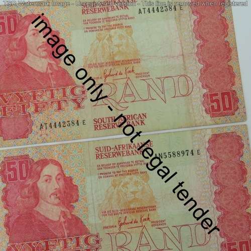 GPC de Kock 3rd issue lot of 4 R50 banknotes