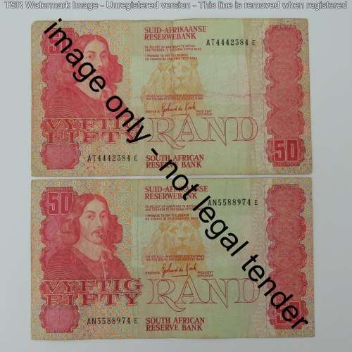 GPC de Kock 3rd issue lot of 4 R50 banknotes