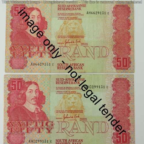GPC de Kock 3rd issue lot of 4 R50 banknotes