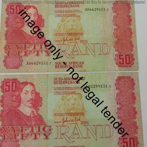 GPC de Kock 3rd issue lot of 4 R50 banknotes