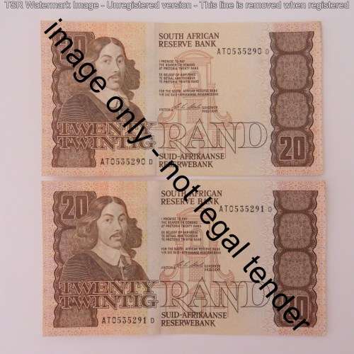 CL Stals lot of 3 R20 banknotes with consecutive numbers