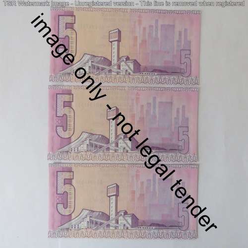 GPC de Kock lot of 16 R5 banknotes third issue 1989 uncirculated