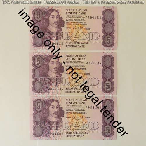 GPC de Kock lot of 16 R5 banknotes third issue 1989 uncirculated