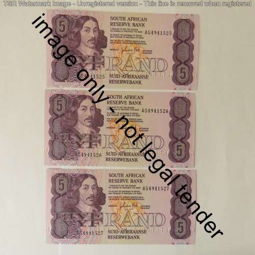 GPC de Kock lot of 16 R5 banknotes third issue 1989 uncirculated