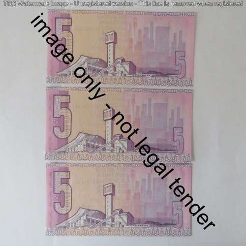 GPC de Kock lot of 16 R5 banknotes third issue 1989 uncirculated