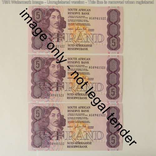 GPC de Kock lot of 16 R5 banknotes third issue 1989 uncirculated