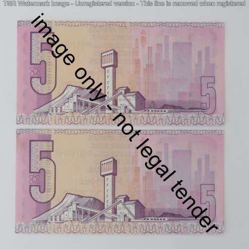 GPC de Kock 3rd issue lot of 4 R5 notes with consecutive numbers
