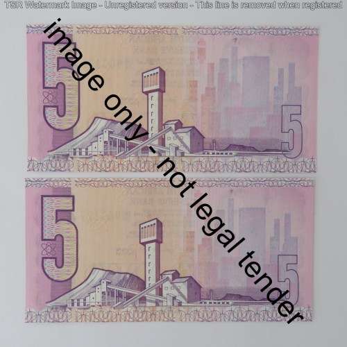 GPC de Kock 3rd issue lot of 8 R5 notes with consecutive numbers uncirculated