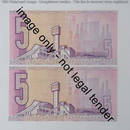 GPC de Kock 3rd issue lot of 8 R5 notes with consecutive numbers uncirculated
