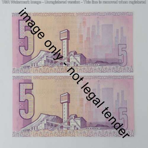 GPC de Kock 3rd issue lot of 8 R5 notes with consecutive numbers uncirculated
