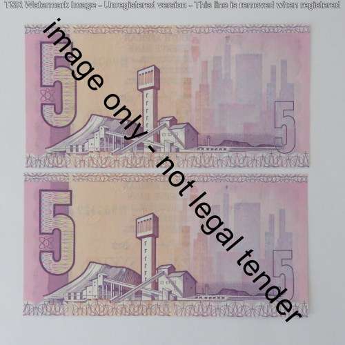 GPC de Kock 3rd issue lot of 8 R5 notes with consecutive numbers uncirculated